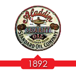 1892 г. - бренд Aladdin входит в состав холдинга Standard Oil Interests, дочерней компании Standard Oil.
